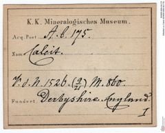 Etiketten zu Calcit (NHMW-MIN-Ab175)